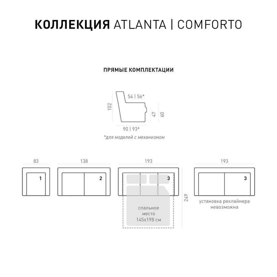 Прямой диван  ATLANTA 3