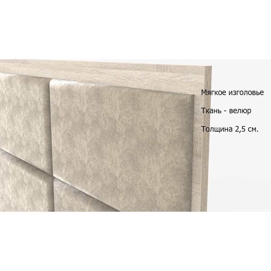 Кровать полутороспальная с матрасом Eco M12 Дуб 102 Comfort 4
