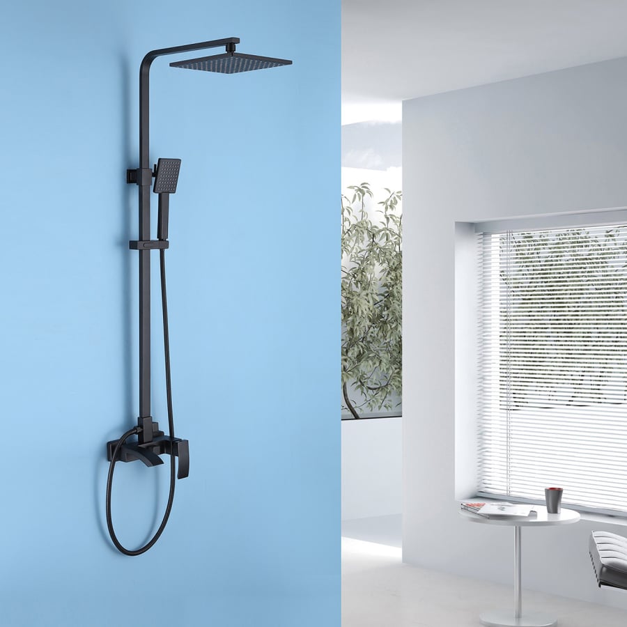 Душевая стойка ABBER Wasserfall AF8616B с изливом, черная матовая 2