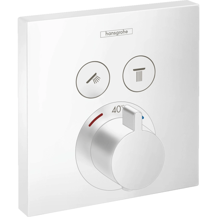 Термостат для душа, встраиваемый, для 2 потр., белый Hansgrohe ShowerSelect 15763700