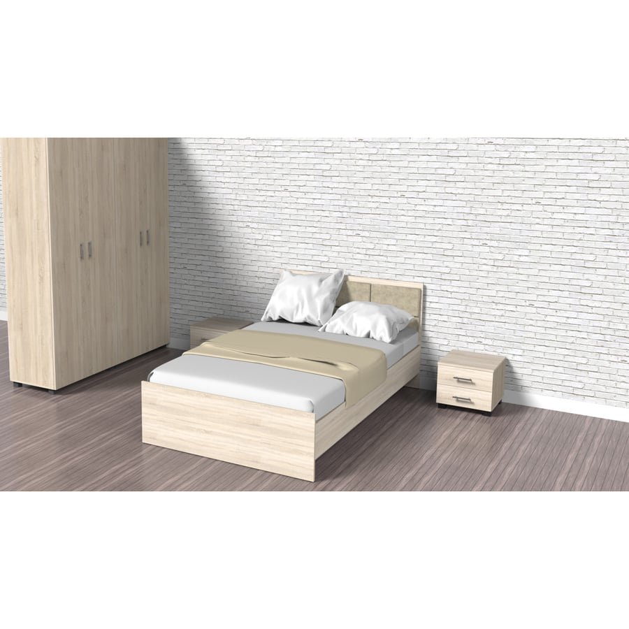 Кровать полутороспальная с матрасом Eco M12 Дуб 102 Comfort 2
