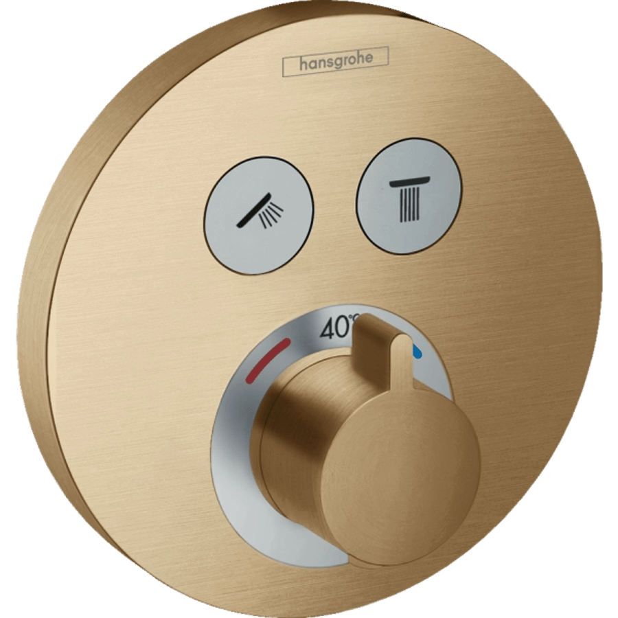Термостат для душа, встраиваемый, на 2 потребителя, бронза Hansgrohe ShowerSelect 15743140