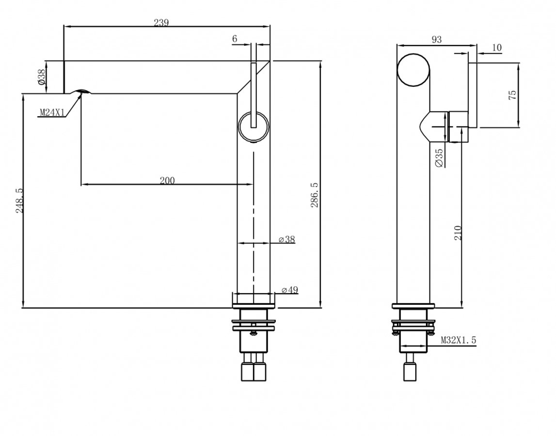 Смеситель ABBER Perfekte 316 AF8A11BG-L для раковины, золото брашированное 3