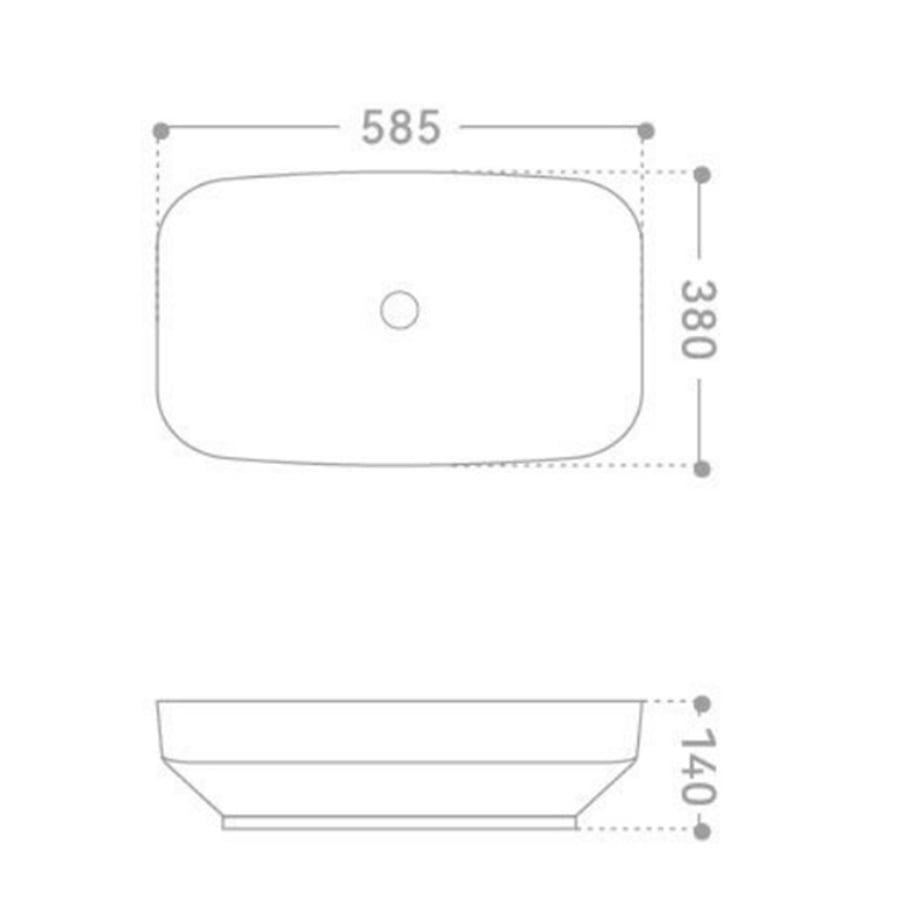 Раковина накладная ABBER Rechteck AC2221 белая 6