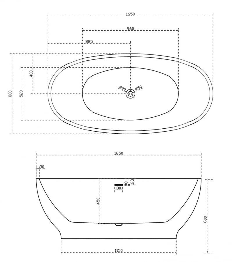Акриловая ванна ABBER AB9207MB черная матовая 5