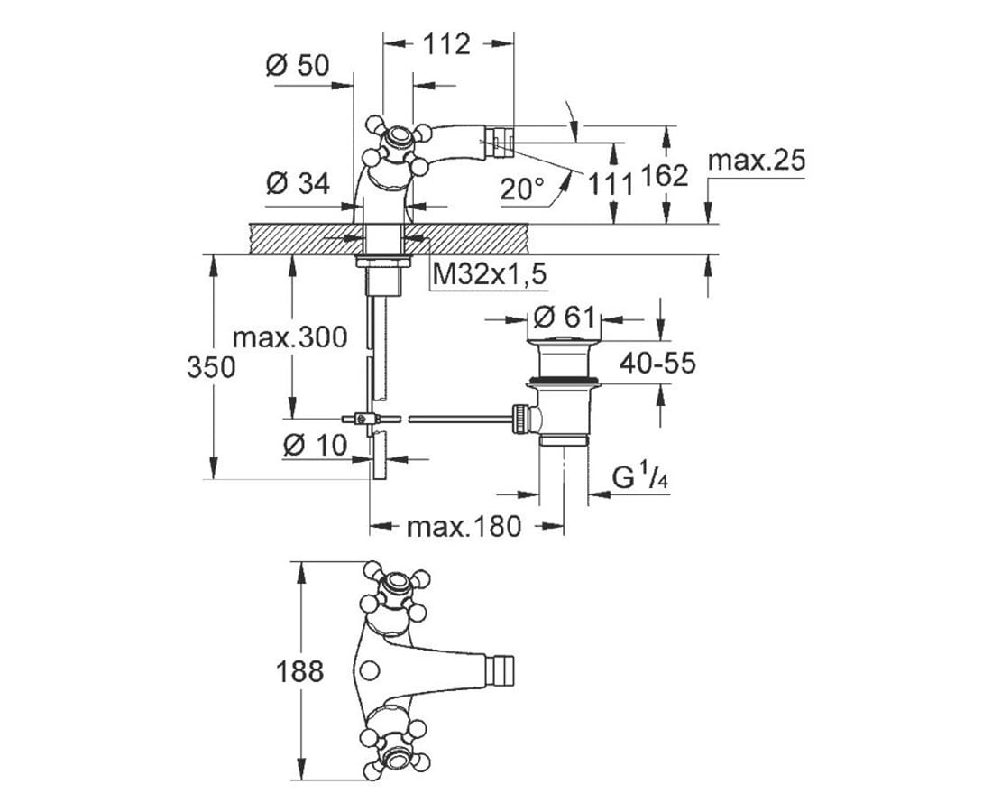 Смеситель для биде Sinfonia 24003IG0 Grohe 2