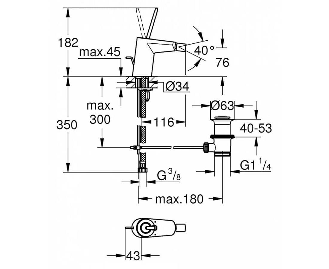 Смеситель для биде Grohe 24036LS0 2