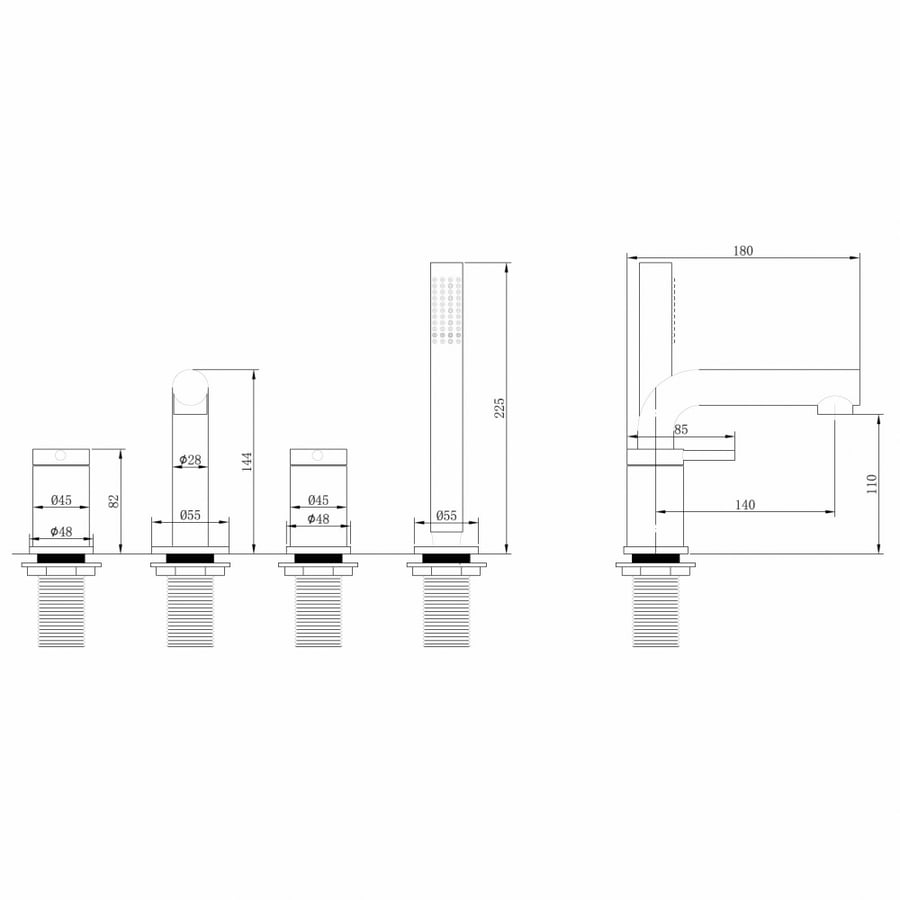 Смеситель ABBER Emotion AF8813NG на борт ванны, никель 4