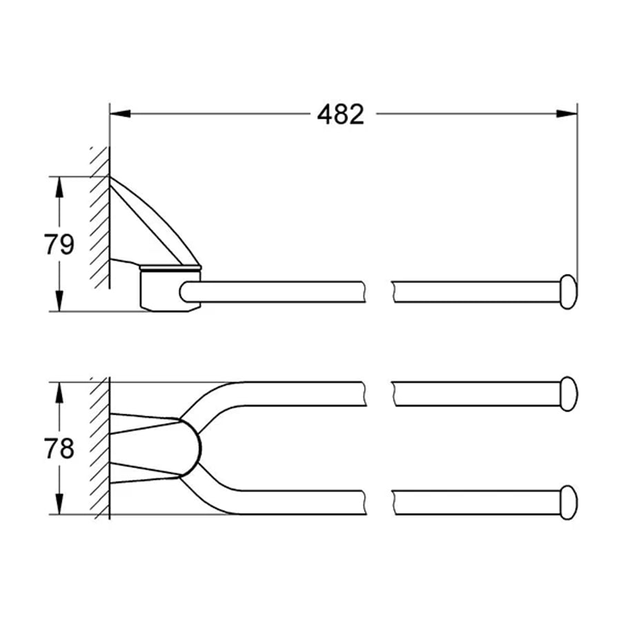 Держатель для полотенца, двойной, хром Grohe Chiara 40328000 2