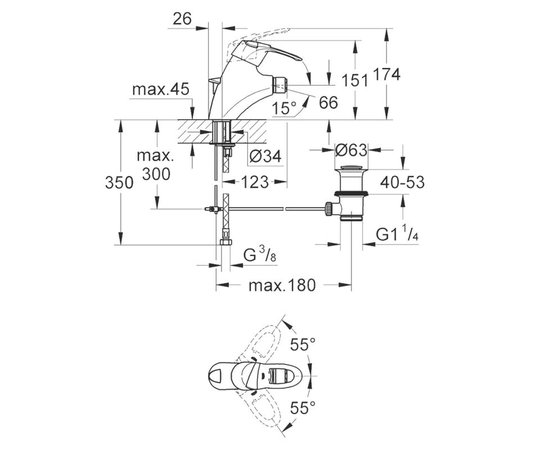 Смеситель для биде Chiara 32305000 Grohe 3