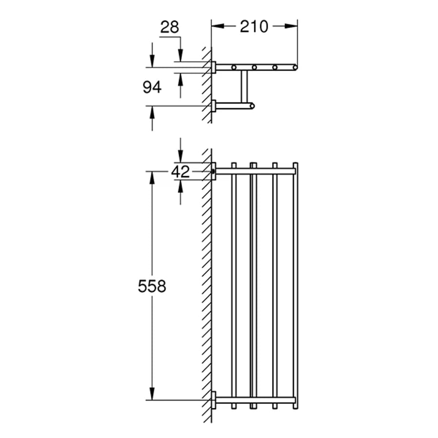 Держатель для полотенца 600х210, хром Grohe Essentials Cube 40512000 2