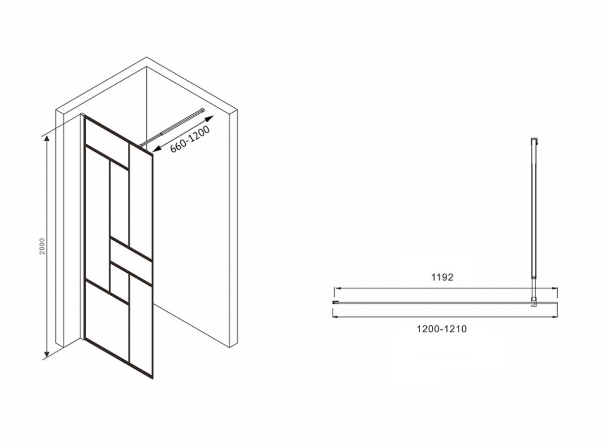 Душевая перегородка ABBER Immer Offen AG63120B 4
