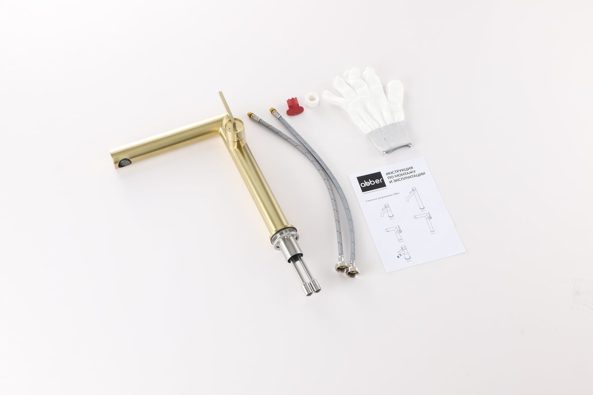 Смеситель ABBER Perfekte 316 AF8A11BG-L для раковины, золото брашированное 2
