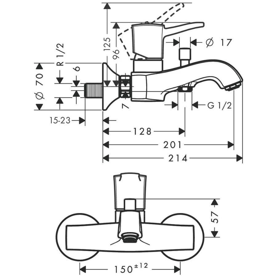 Смеситель для ванны, хром Hansgrohe Metropol Classic 31340000 2